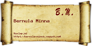 Bernula Minna névjegykártya